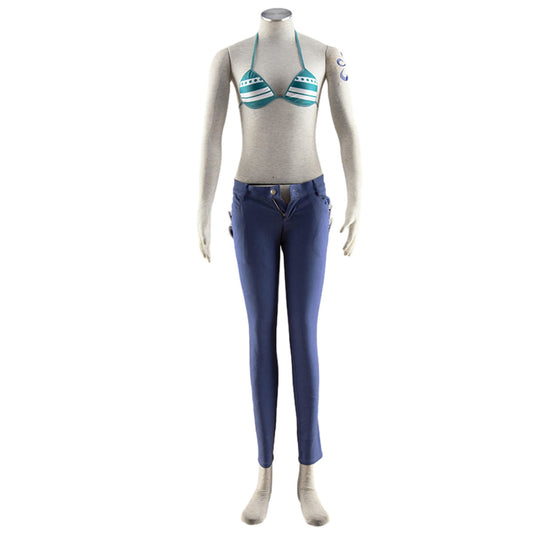 Anime Pirate Navigator Beach Girl Swimsuit Costume with Accessories