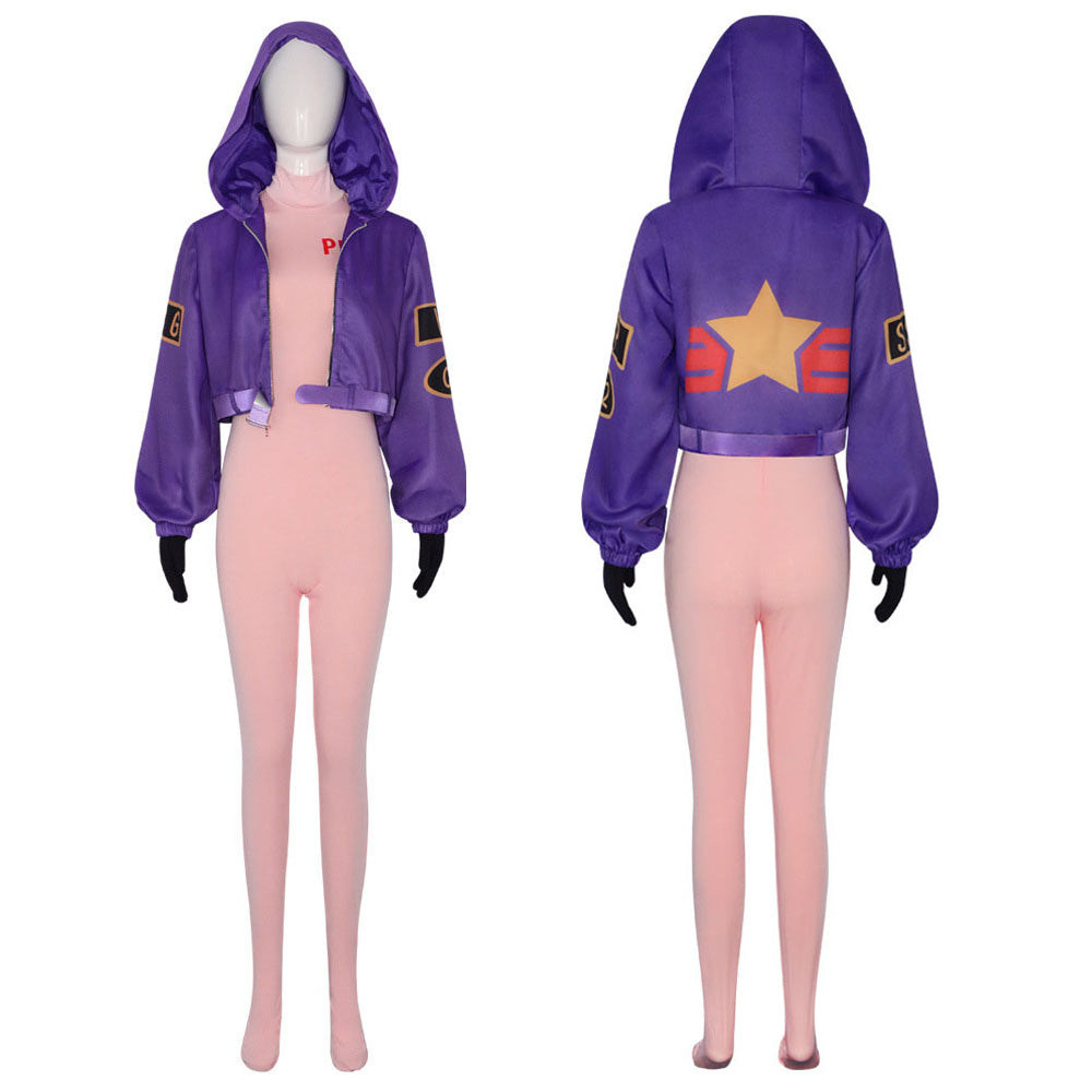 Anime Pink-Haired Punk Style Scientist Cosplay Full Outfit Costume Kit