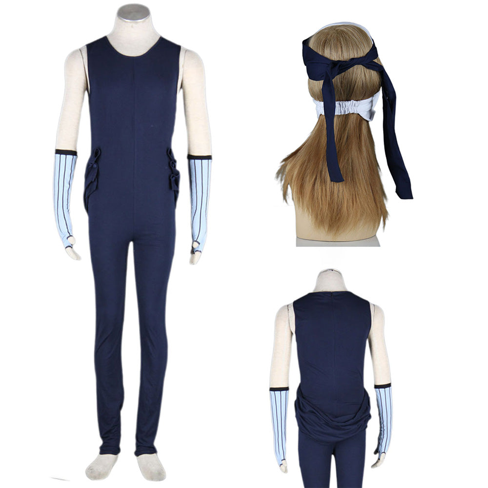 Anime Rogue Ninja Swordsman Cosplay Costume Full Outfit Kit with Shoes for Men and Kids