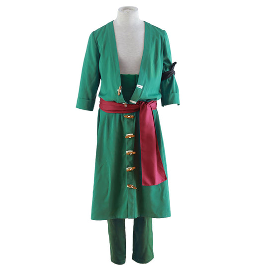 Anime Three-Sword Pirate Swordsman Cosplay Costume Kit Full Outfit for Men Kids