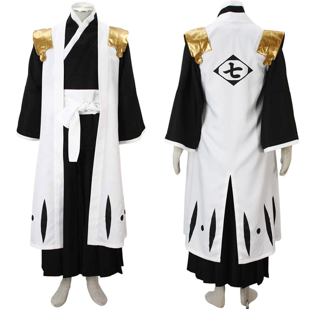 White 7th Captain Cosplay Costume with Gold Shoulder Armor