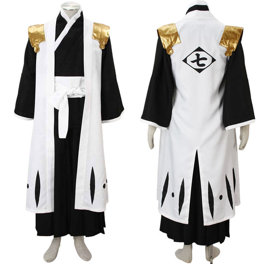 White 7th Captain Cosplay Costume with Gold Shoulder Armor