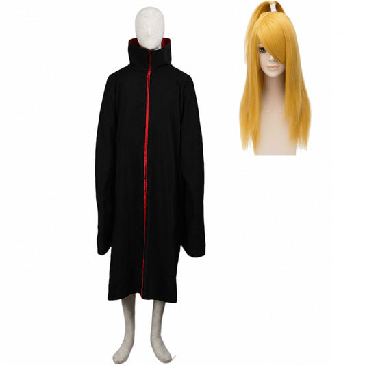 Red Clouds Version Avilable - Anime Explosion Artist Ninja Cosplay Embroidered Cloak with Wig Adults Kids