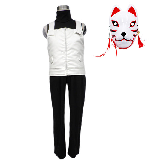 Anime Special Ops Ninja Cosplay Costume with Fox Mask for Men and Kids