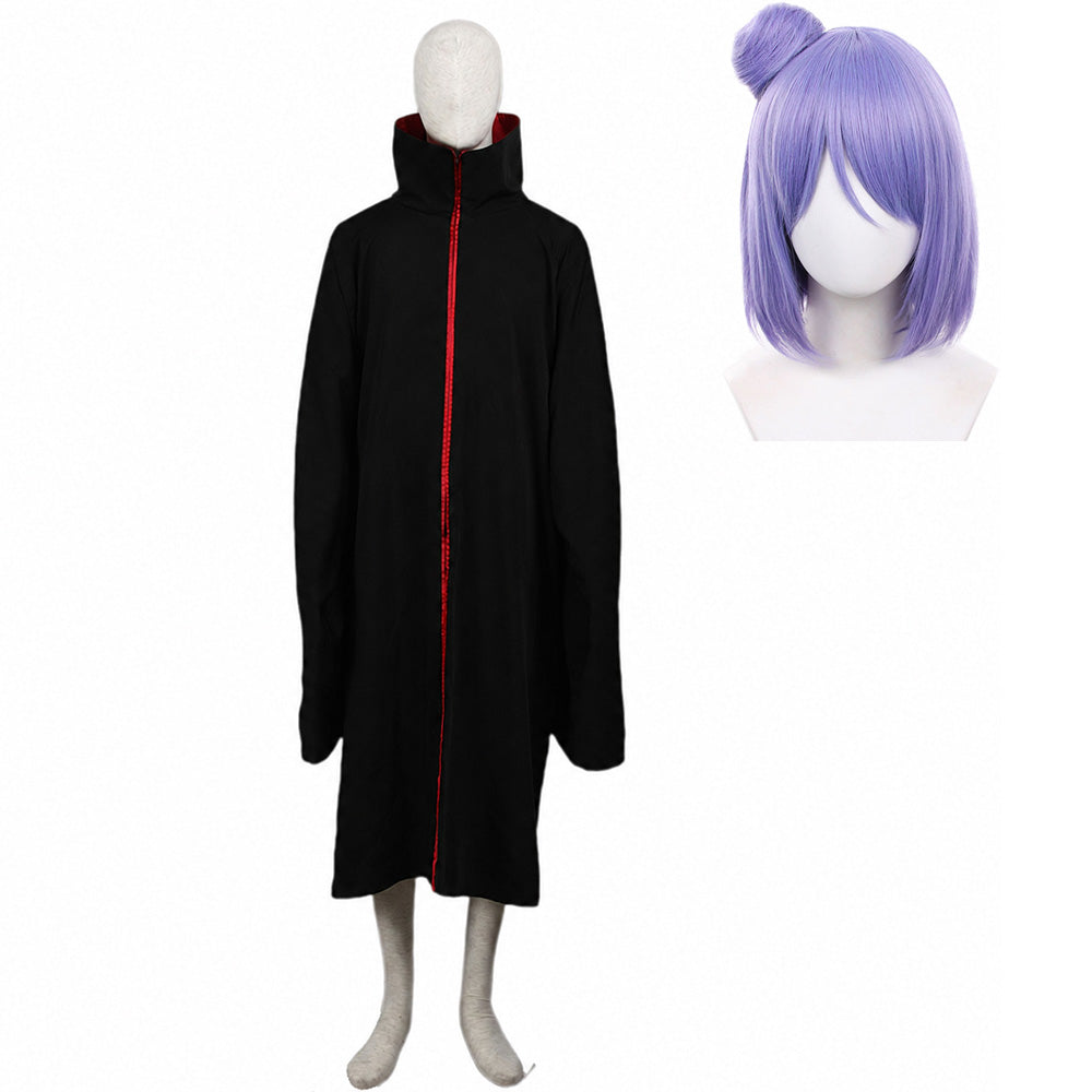 Red Cloud Version Available Anime Paper Flower Ninja Cosplay Embroidered Cloak with Wig for Women Kids