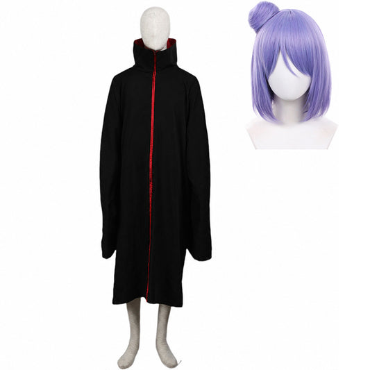 Red Cloud Version Available Anime Paper Flower Ninja Cosplay Embroidered Cloak with Wig for Women Kids