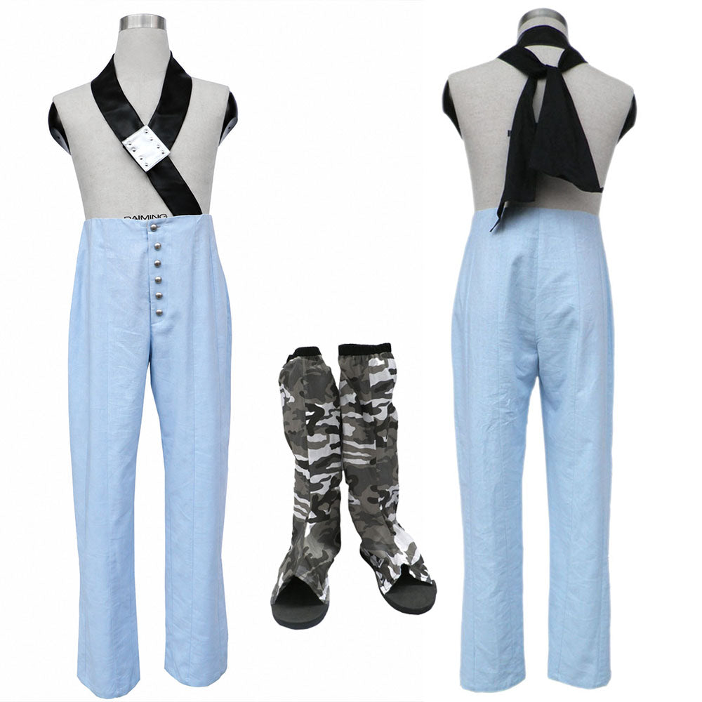 Anime Hidden Mist Swordsman Shirtless Cosplay Outfit Kit with Shoes for Men and Kids