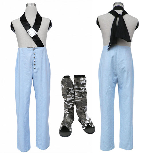 Anime Hidden Mist Swordsman Shirtless Cosplay Outfit Kit with Shoes for Men and Kids