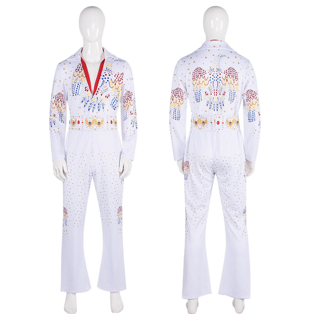 Elvis Presley the Hillbilly Cat White Cosplay Costume Outfit Kit