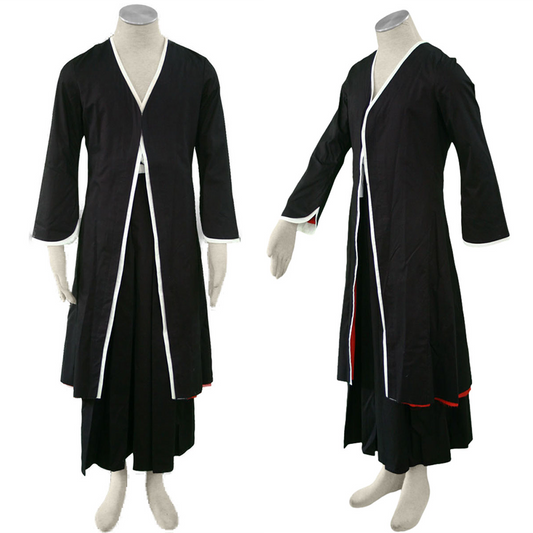 Black Spirit Warrior Bankai Form Cosplay Black Robe Outfit Full Kit