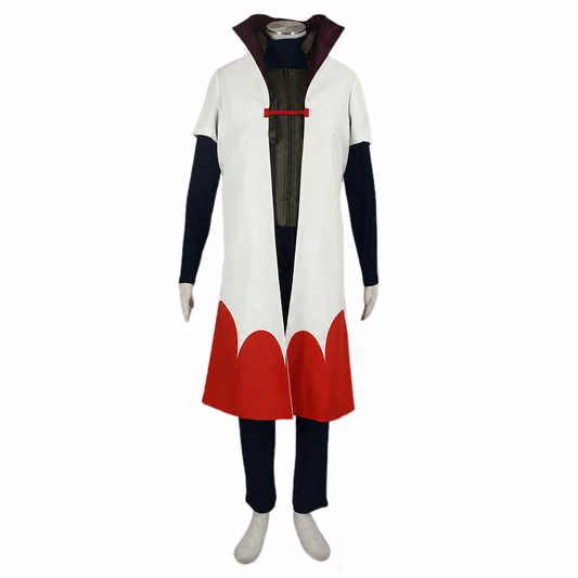 Anime Blonde Golden Flash Ninja Cosplay Costume White Cloak Full Outfit Kit for Men and Kids