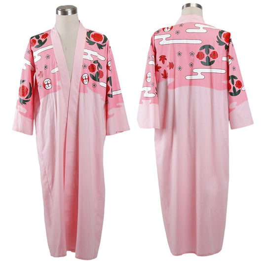 Pink Floral Kimono Cloak Long Cardigan Robe Outwear Only