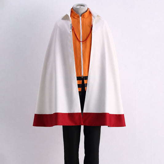 Anime Ninja Cosplay Costume White Cloak with Hat Set for Kids Adults