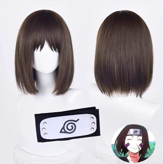 Anime Naruto Costume Rin Nohara Cosplay Wig with Headband