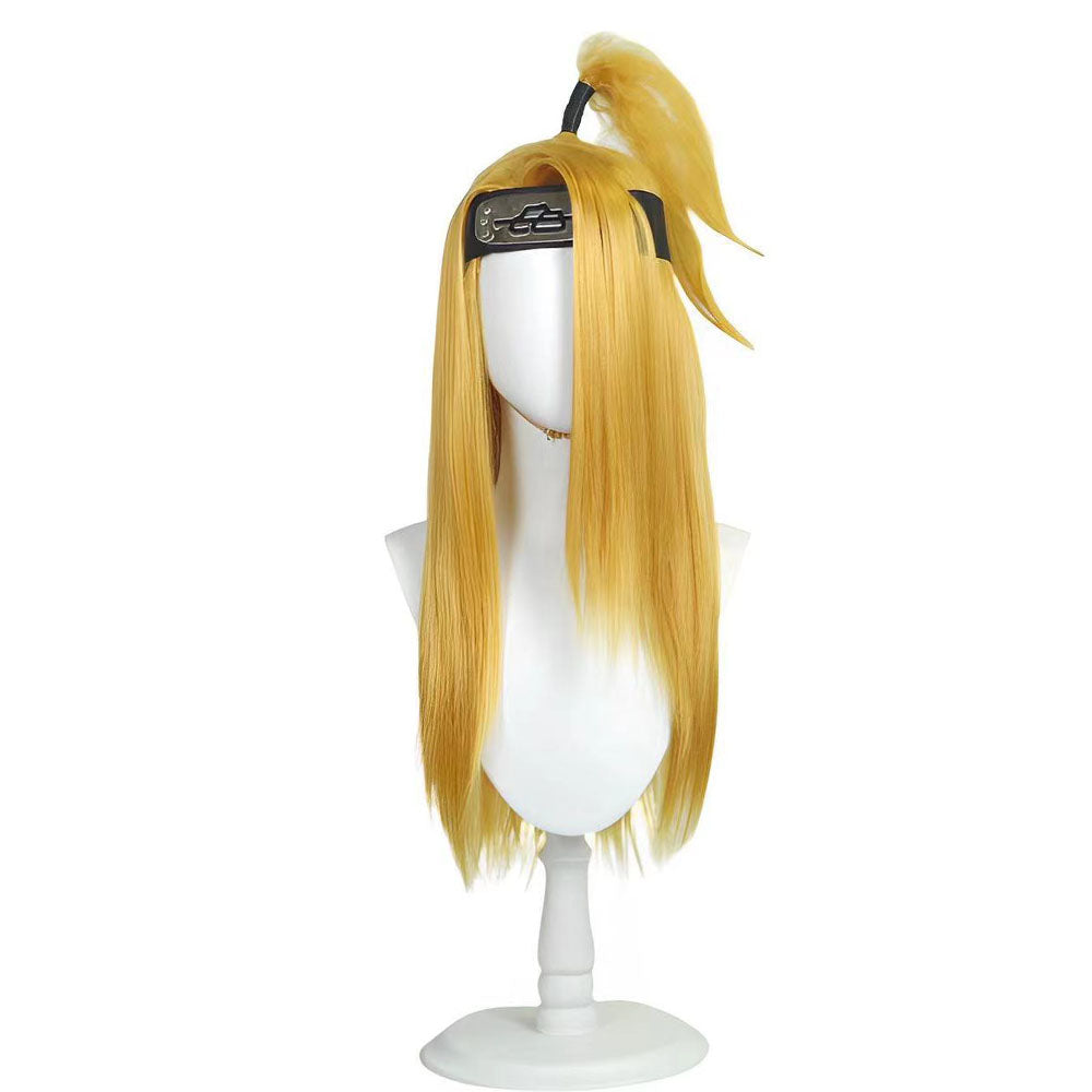 3 PCS Anime Naruto Costume Akatsuki Deidara Cosplay Embroidered Cloak with Wig Adults Kids