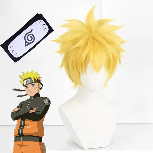 Anime Naruto Costume Uzumaki Naruto Cosplay Yellow Wig with Headband