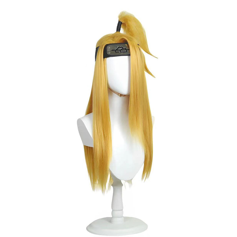 Anime Naruto Costume Deidara Cosplay Wig with Classic Ninja Headband