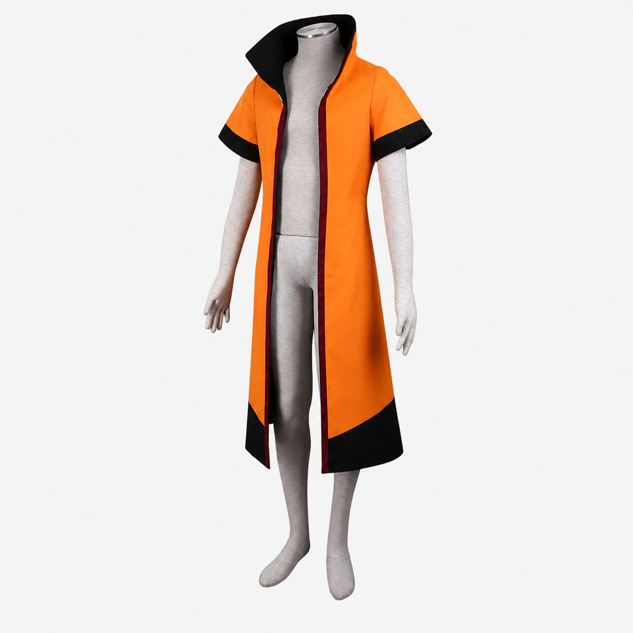 Anime Sixth Village Leader Ninja Cosplay Costume Orange Cloak for Men and Kids