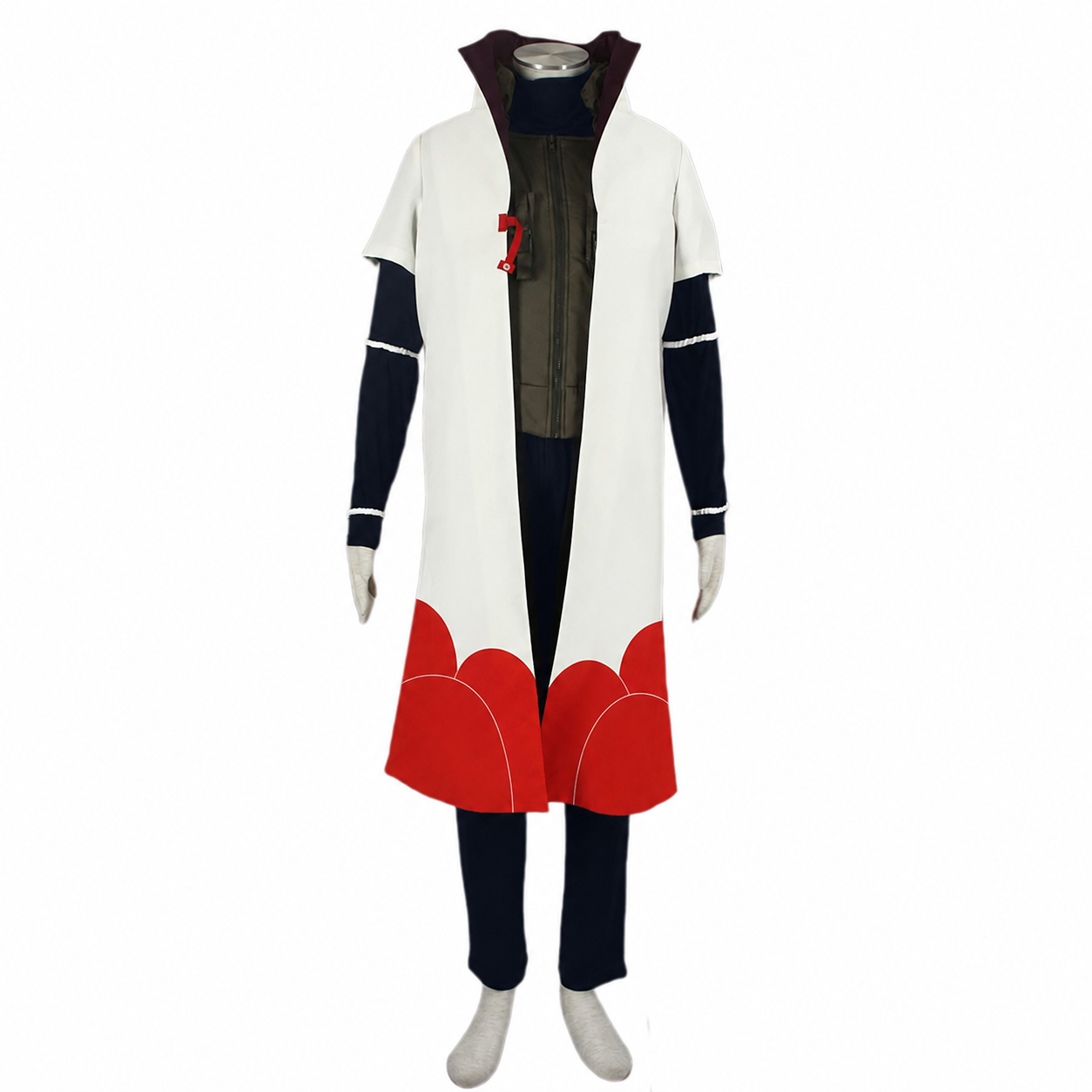 Anime Blonde Golden Flash Ninja Cosplay Costume White Cloak Full Outfit Kit for Men and Kids