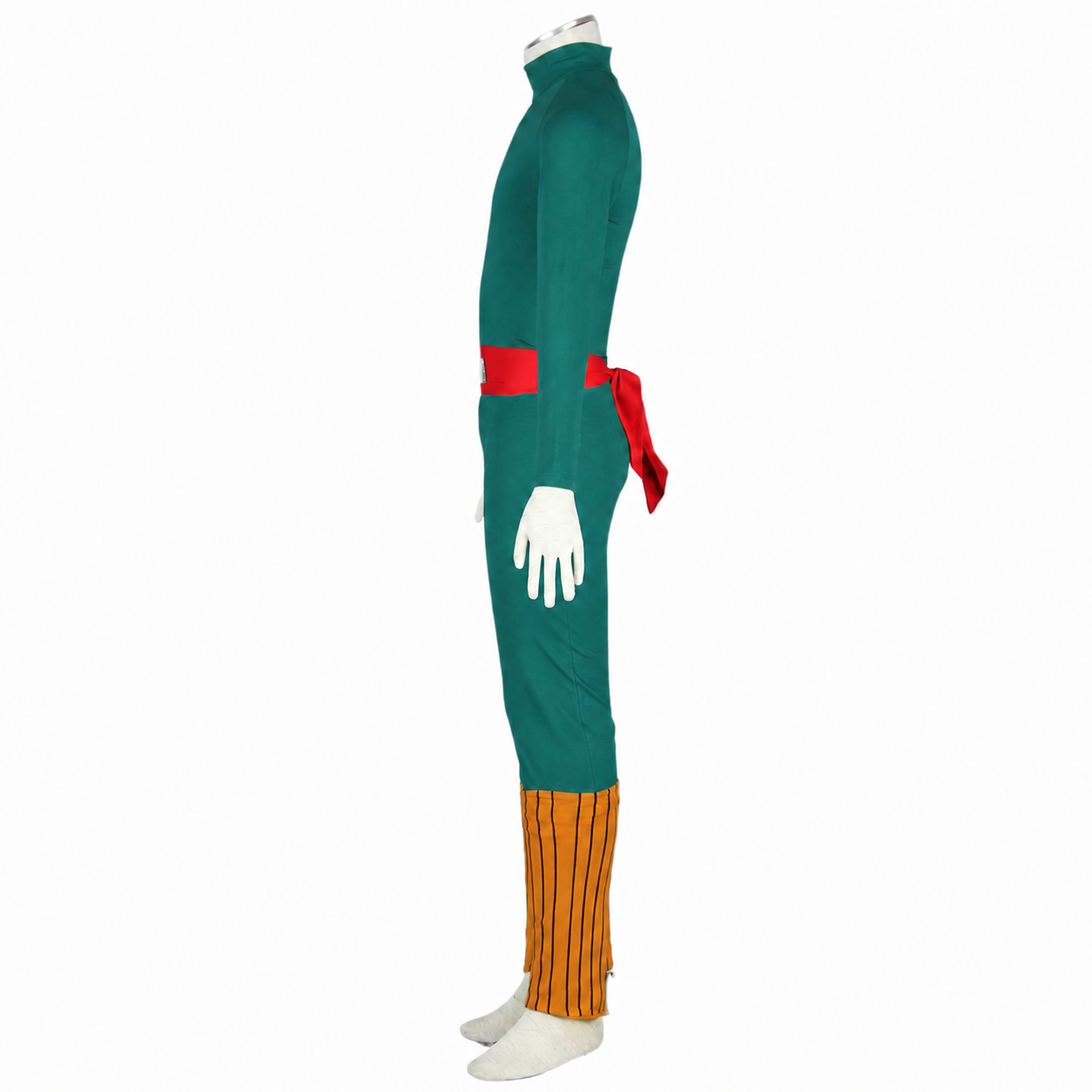 Anime Bushy Brows Taijutsu Ninja Cosplay Costume Green Jumpsuit Kit for Men and Kids