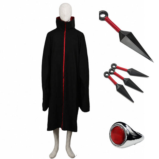 Red Clouds Version Avilable - Anime Red Eye Crow Ninja Cosplay Cloak with Headband Adults Kids
