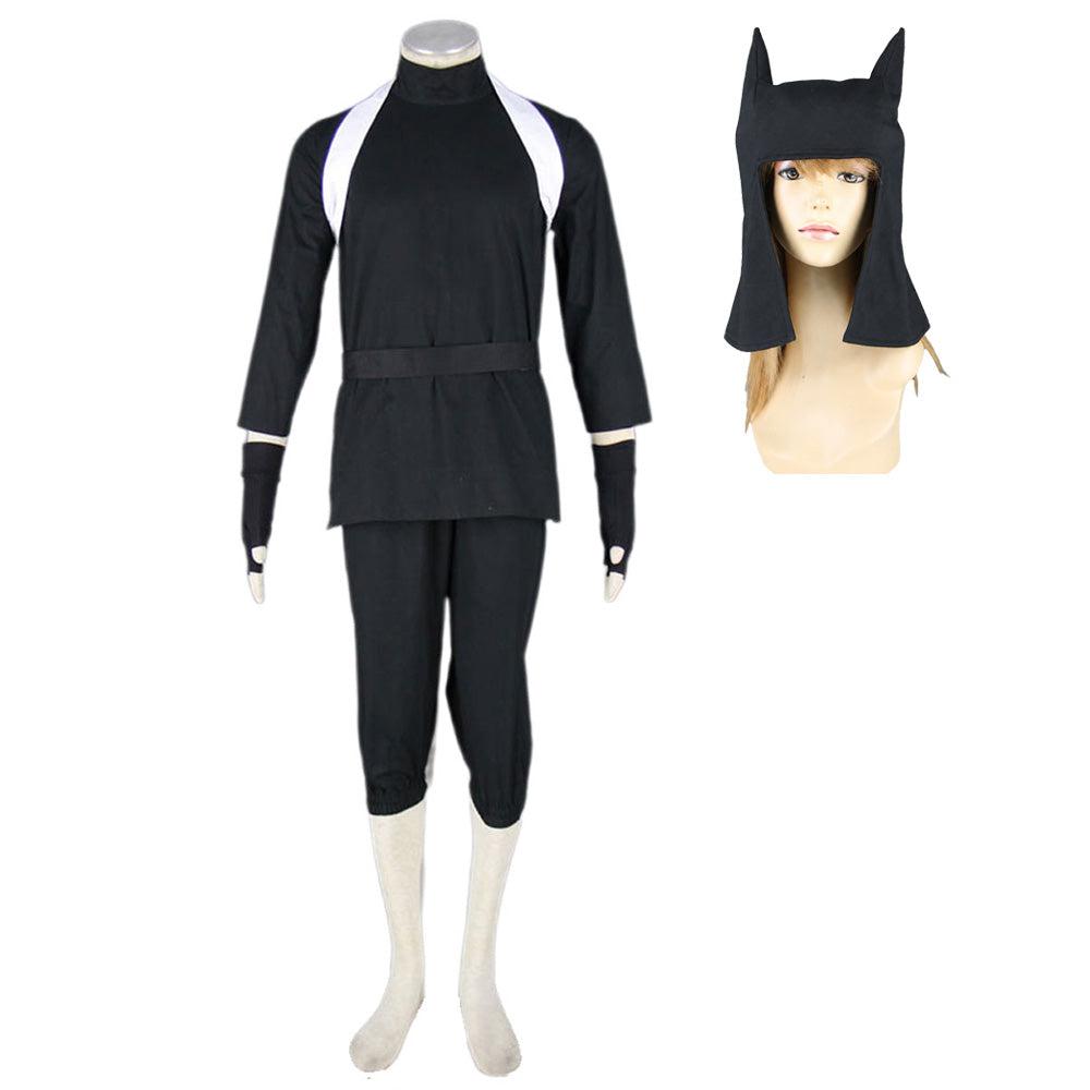 Anime Desert Puppet Master Ninja Cosplay Outfit Kit with Hat with Headband for Men and Kids