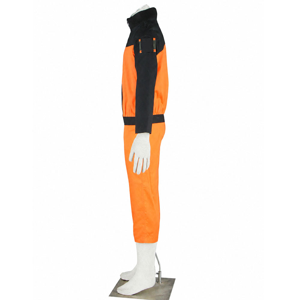 Anime Ninja Orange Black Outfit Costume with Wig Classic Ninja Headband for Men Kids