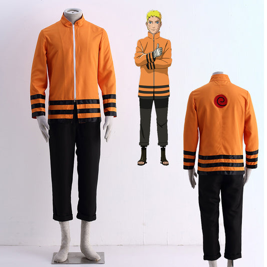 Anime Naruto Boruto Costume Naruto Cosplay Uniform Kit with Headband for Men and Kids