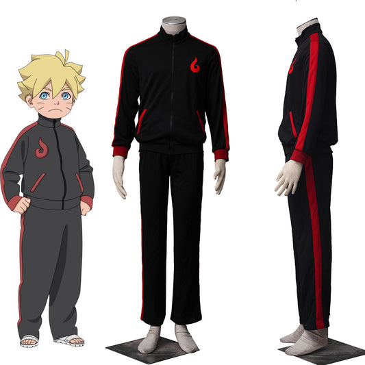 Anime Naruto Boruto Costume Boruto Childhood Cosplay Uniform with Headband for Men and Kids