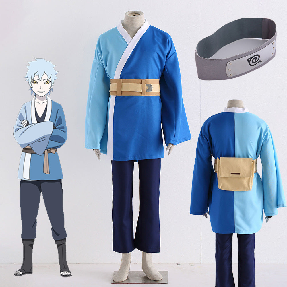 6 PCS Anime Boruto Costume Mitsuki Cosplay full Outfit Kit for Men and Kids