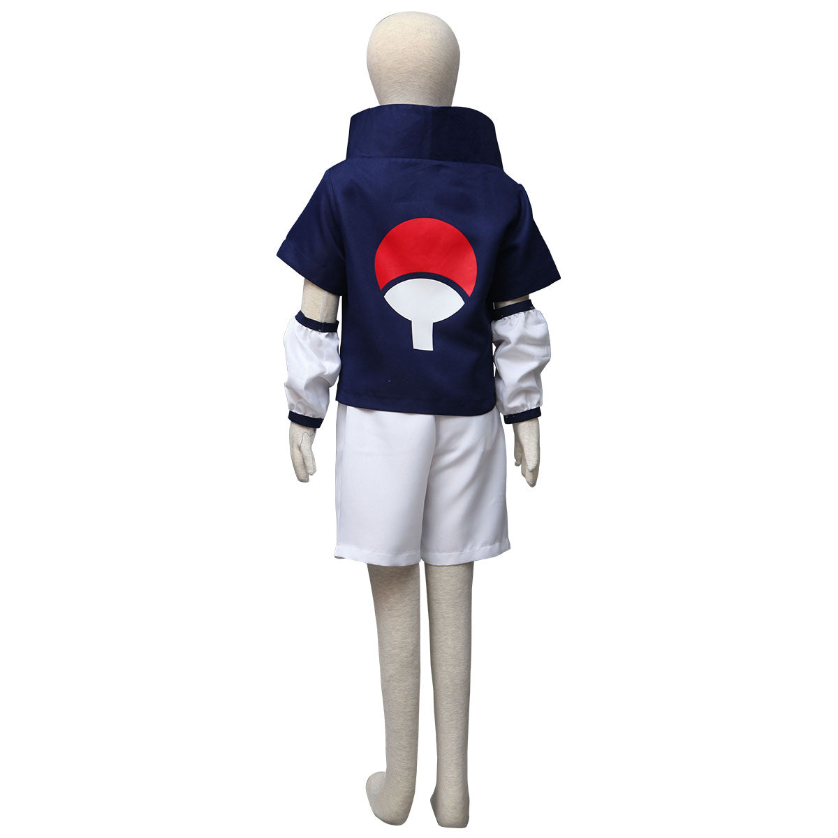 Naruto Costume Uchiha Sasuke Cosplay High Collar Costume with Headband for Boys Men