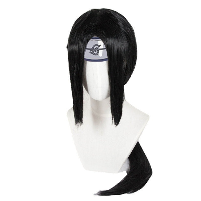 3 PCS Anime Naruto Costume Akatsuki Itachi Cosplay Red Could Cloak with Wig for Adults and Kids